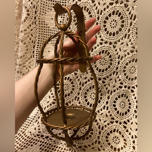 Nautical Style Twisted Metal Lantern Candle Wall Decor Sconce - Picture 4 of 16